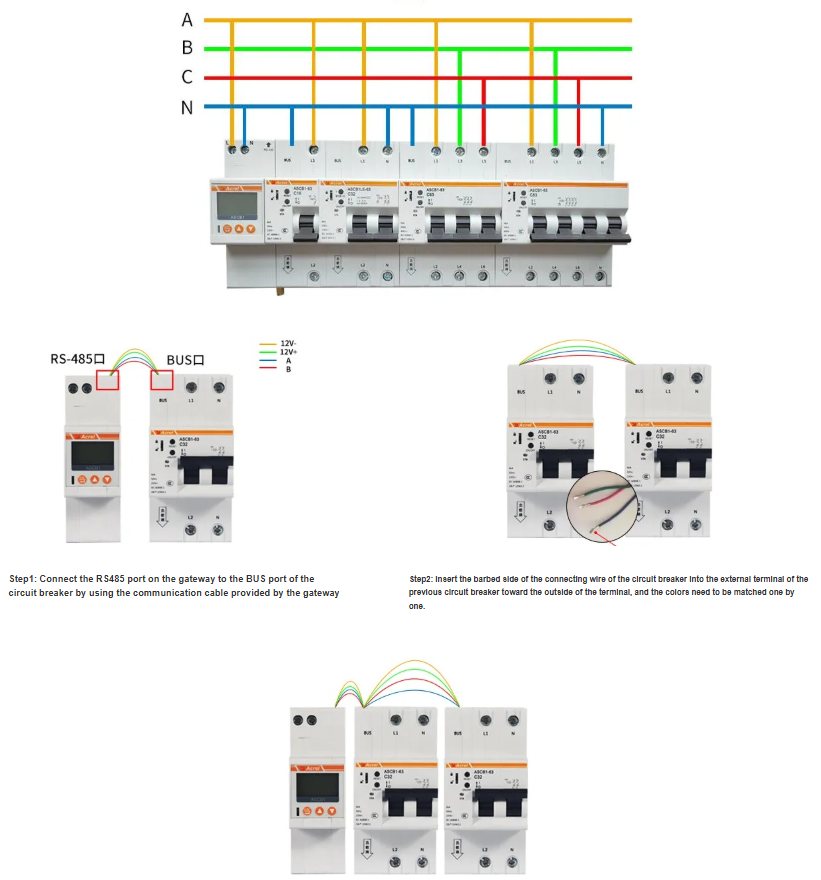 Acrel Smart Circuit Breaker ASCB1-63-C63 Series Optional Loops