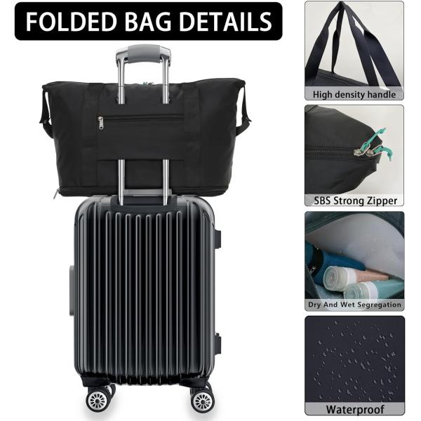 Large Capacity Waterproof Foldable Duffel Travel Bag Lightweight Oxford Fabric Portable