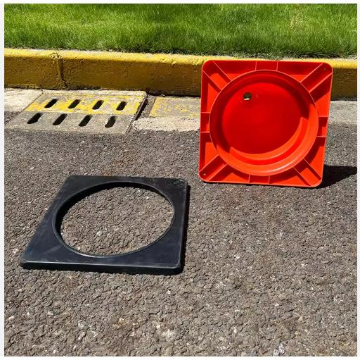 28 Inches PE Plastic Traffic Cone Rubber Weighting Block Safety Warning Cone