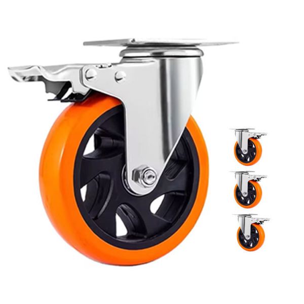 Lightweight 1.5″–5″ PP Swivel Caster Wheels with Optional Brake Furniture and Display Trolley Casters