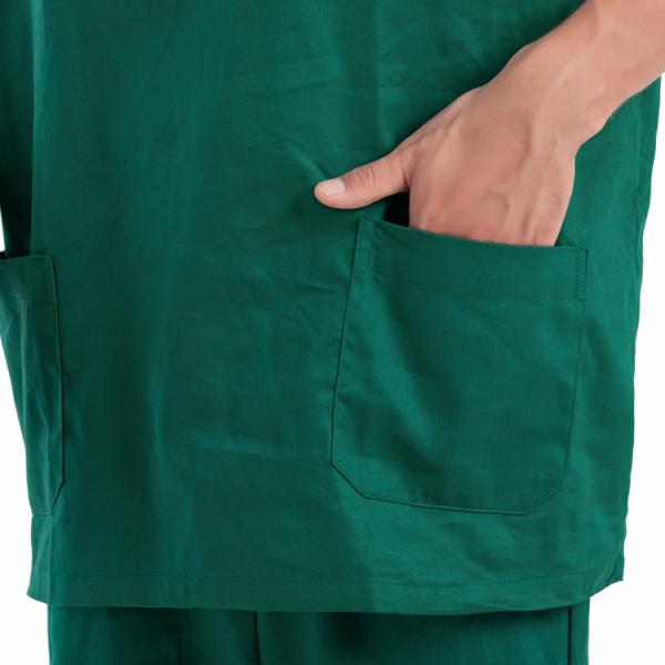 Os homens verdes esfregam a luva curto M L XL XXL 3XL 4XL dos uniformes do terno