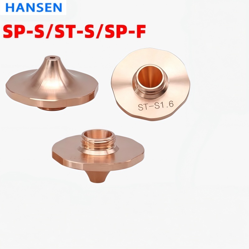 High Power Laser Cutting Nozzle , SP-S / ST-S / SP-F Single Layer Step Copper Nozzle , Thick Plate High Speed Laser Nozzle
