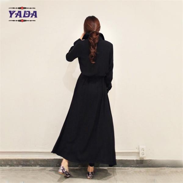 Новая мода корейский дизайн черная рубашка платья дамы одежда платье 2017 для женщин