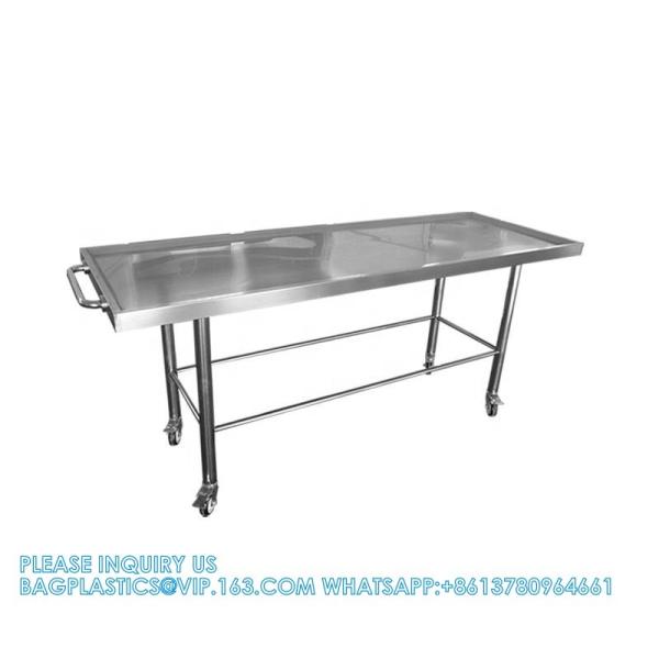 Custom Made Size 304 Stainless Steel Material Dead Body Transport Trolley Funeral Home Equipment