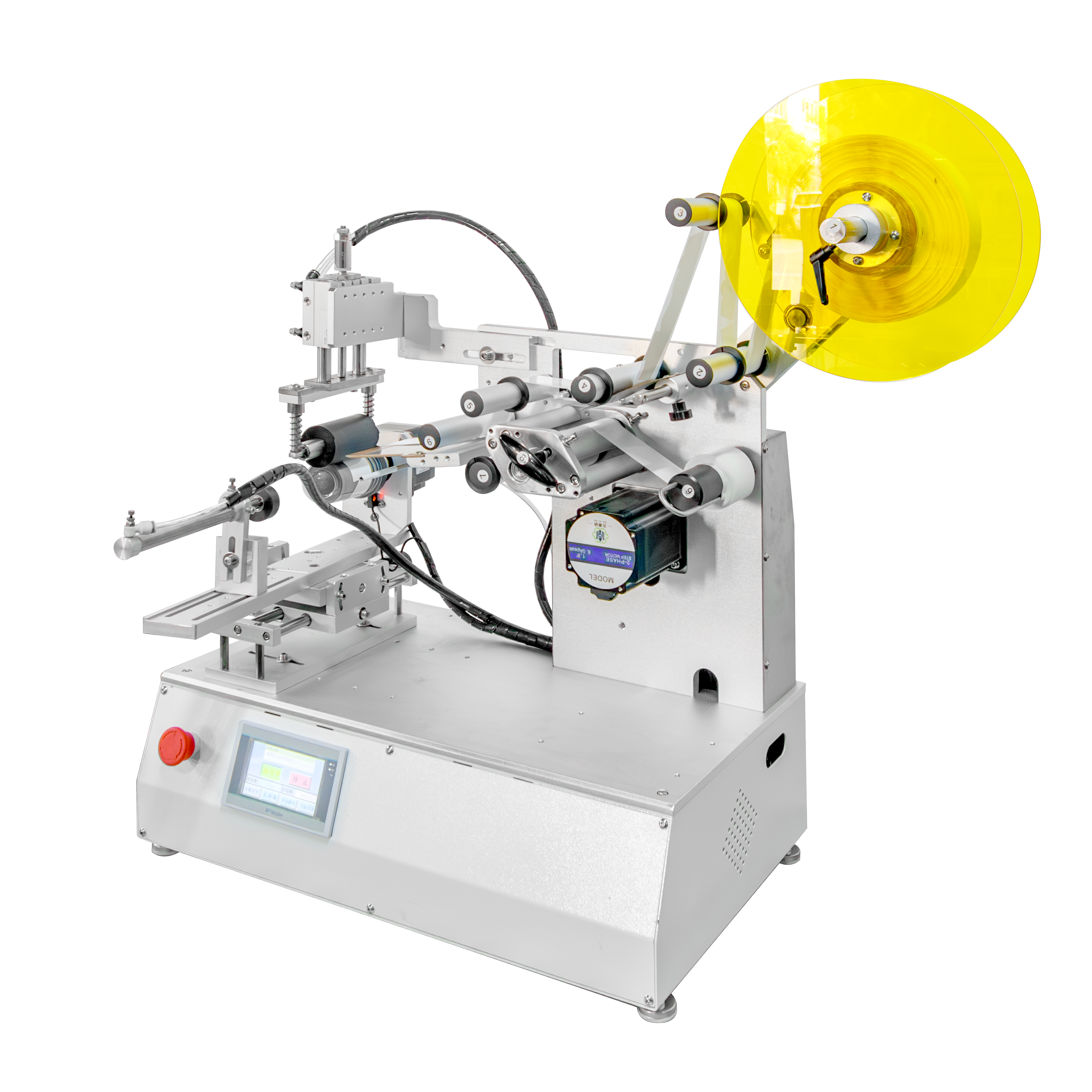 High Quality Semi Automatic Desktop Tapered Labeling Machine Coffee Juice Snack Conical Cups Label Applicator Machine