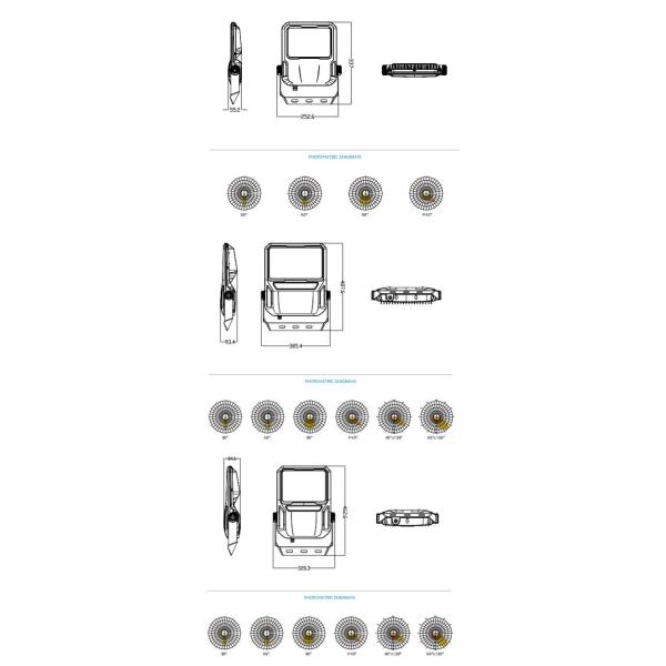 Impermeable impermeable de la LUZ de INUNDACIÓN de IP67 IK09 LED 50W-200W para la iluminación del paquete de la pared del hotel del jardín