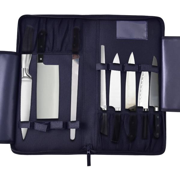 Leather Chef Knife Bag Backpack Organizer Cases Personalized Black 16.5x8x2