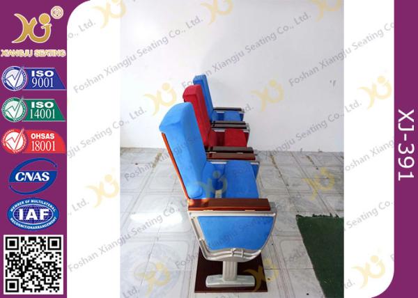 Three Seats Customized Strengthen Aluminum Auditorium Chairs With Square Plywood