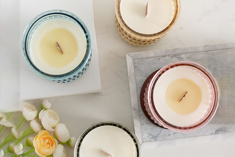 Винтажные держатели для свечи Tealight стекла выбили крышку особенности деревянную