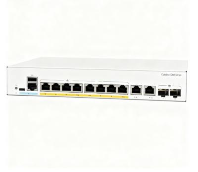 C1200-8FP-2G Rack-Mountable Ports 120W Power Budget 2x Gigabit Copper/1000 SFP Combo Ports SNMP C1200-8FP-2G