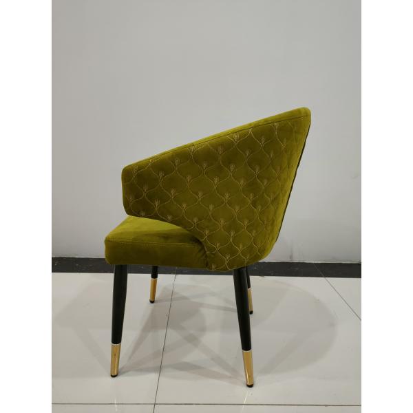 Backrest Wrought Iron Upholstered Dining Chairs