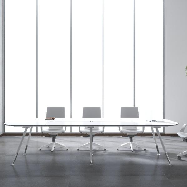 Tabela de conferências de metal branco como neve moderna com 36 escolhas de cores 3000*1400*760/3600*1500*760