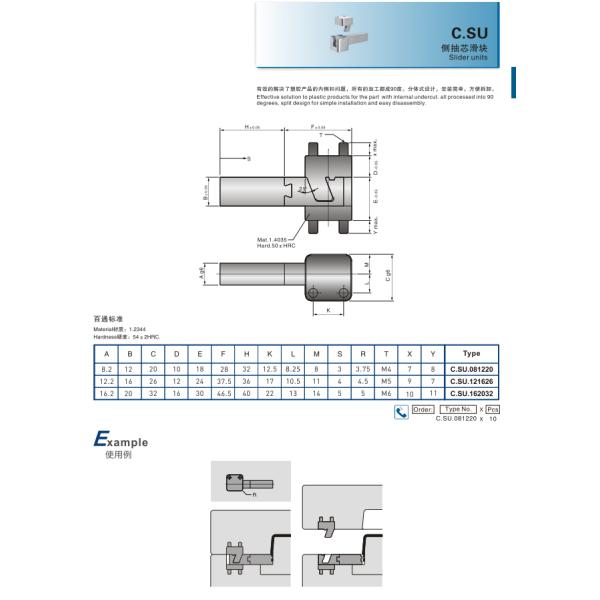 Plastic C.SU 1.2344 Injection Molded Parts 56HRC Hardness