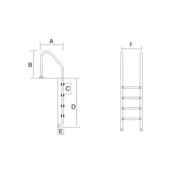 Stainless Steel Sim Pools Ladders Swimming Pool Accessories 2 Steps