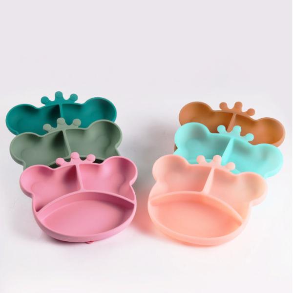 Newborn Silicone Suction Plate Set Bear Shape Feeding Baby Set With Spoon