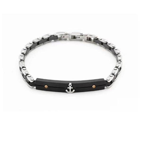 Mens Black Hip Hop Stainless Steel Bracelet For Men With High End And Special Design