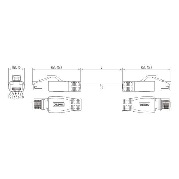 IEC 60603 7 7 галоид кабеля RJ45 8P8C PUR заплаты локальных сетей Cat6a свободный