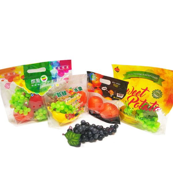 Custom Printed Fruit Plastic Bag Recyclable Stand up Pouch Kiwi Fruit Cherry Vegetable Food Packaging Bags