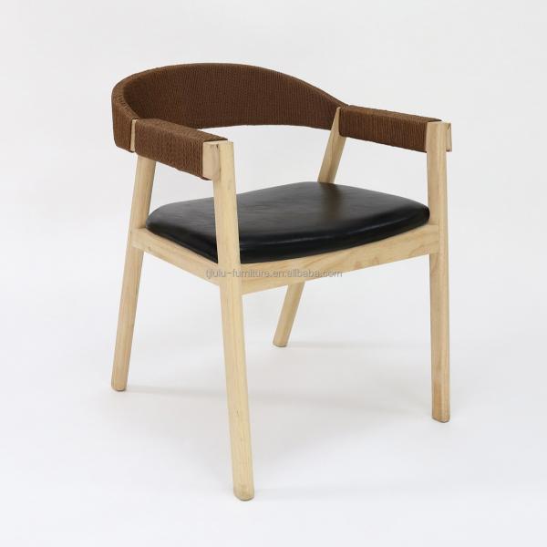 Leisure Facilities Solid Wood Dining Chair for Restaurant Hand-woven Cord General Simplicity Home Furniture