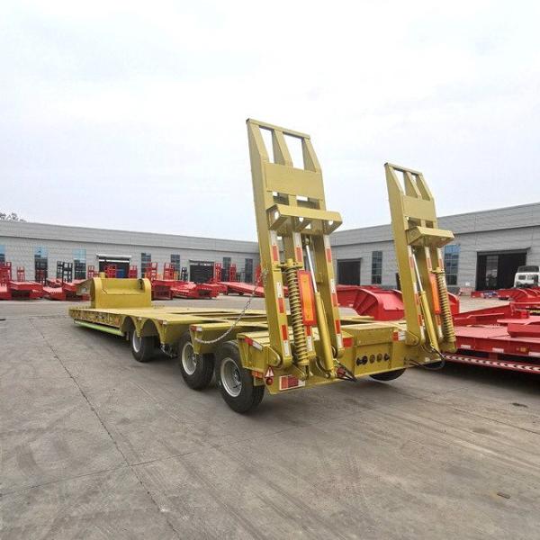 Lowbed Semi Trailers with Slope for Heavy Machines Low Bed Trailer Truck Trailer