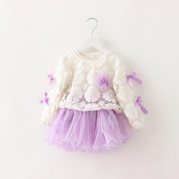 0.8M 10KG Fancy Children'S Outfit Sets Clothes Lace Layered Girl Suit OEM