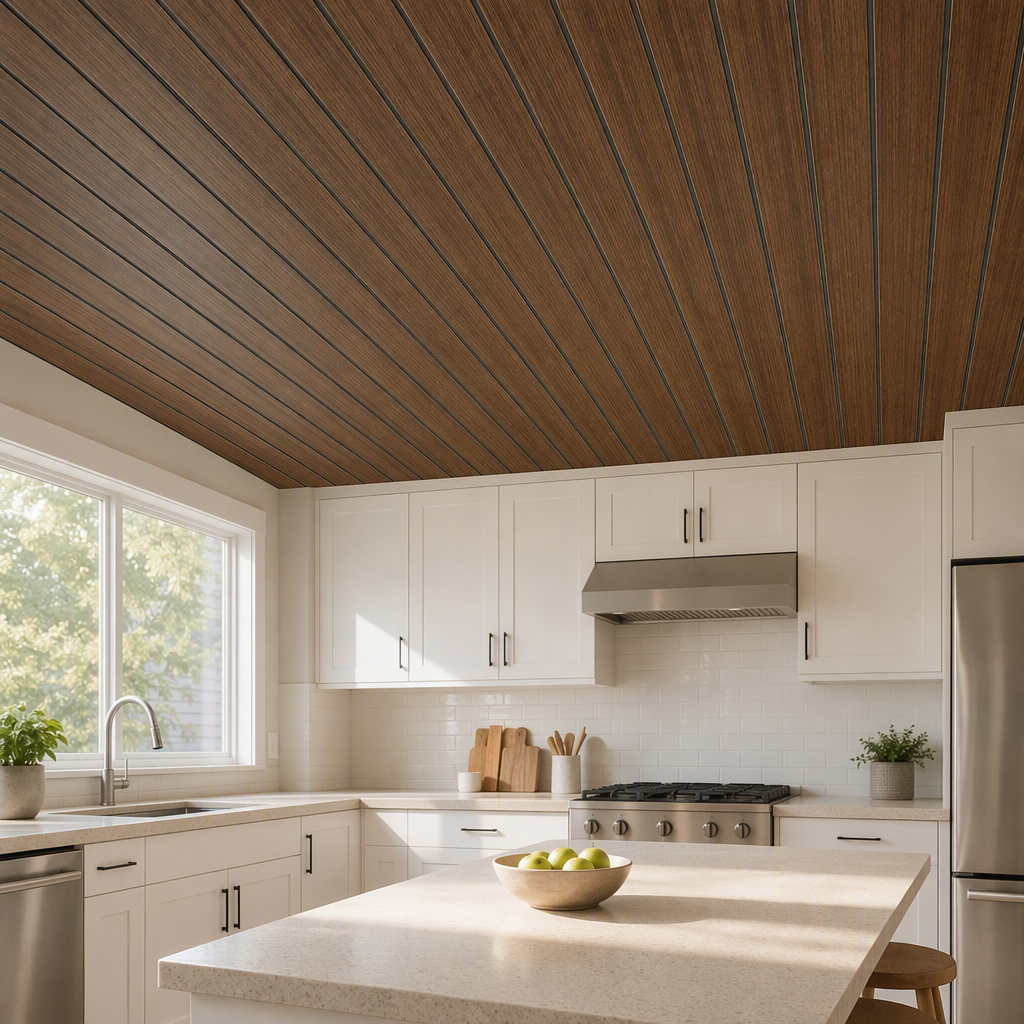White / Wood Grain PVC Wall Ceiling Panels, 300mm Decorative PVC Panels