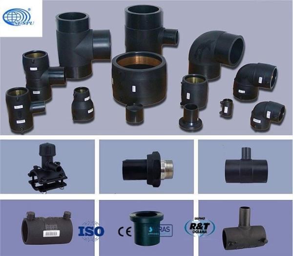 DN20 DN63 Plastic Pipe Fitting Black HDPE Reducing Coupler Socket Fusion Tee