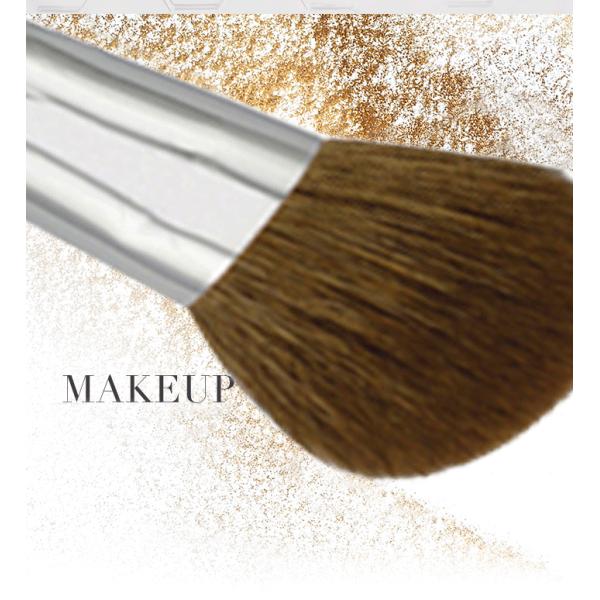 Metal Ferrule 47mm Goat Hair Bronzer Makeup Brush With 55mm Plastic Handle