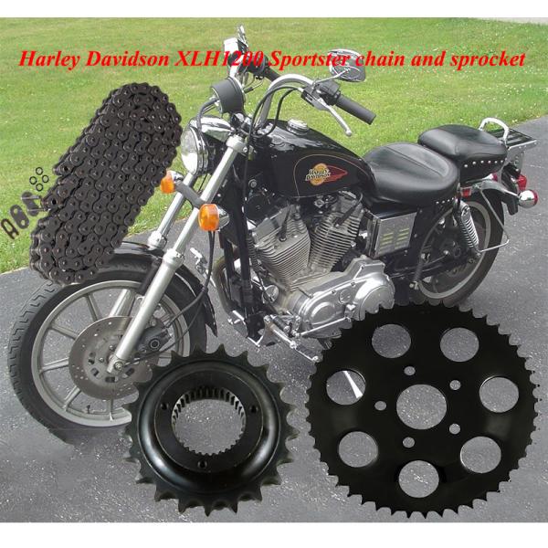 Tension strength 38kN Motorcycle Chain and Sprocket Kits for Harley Davidson XLH1200 Sportster