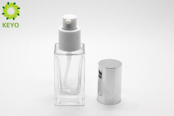 Square Clear Glass Foundation Bottle 30 Ml
