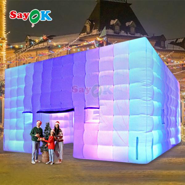 Tentes de camping de 8m carrés Tente gonflable LED pour 80 personnes Événement de fête en plein air