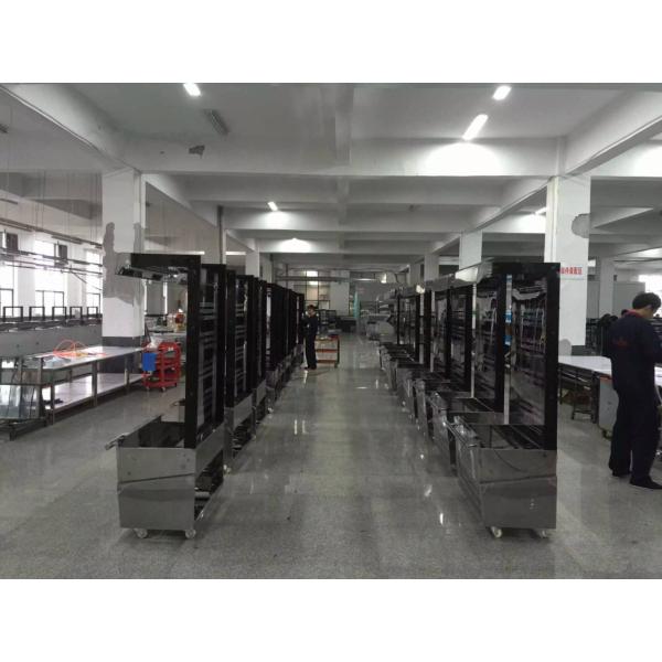 Curved Glass Slim Open Refrigerated Display Case 3 Shelves With LED Light