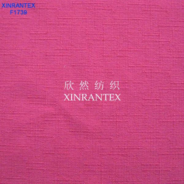 F1739 polyester slub fabric four ways spandex 57/58