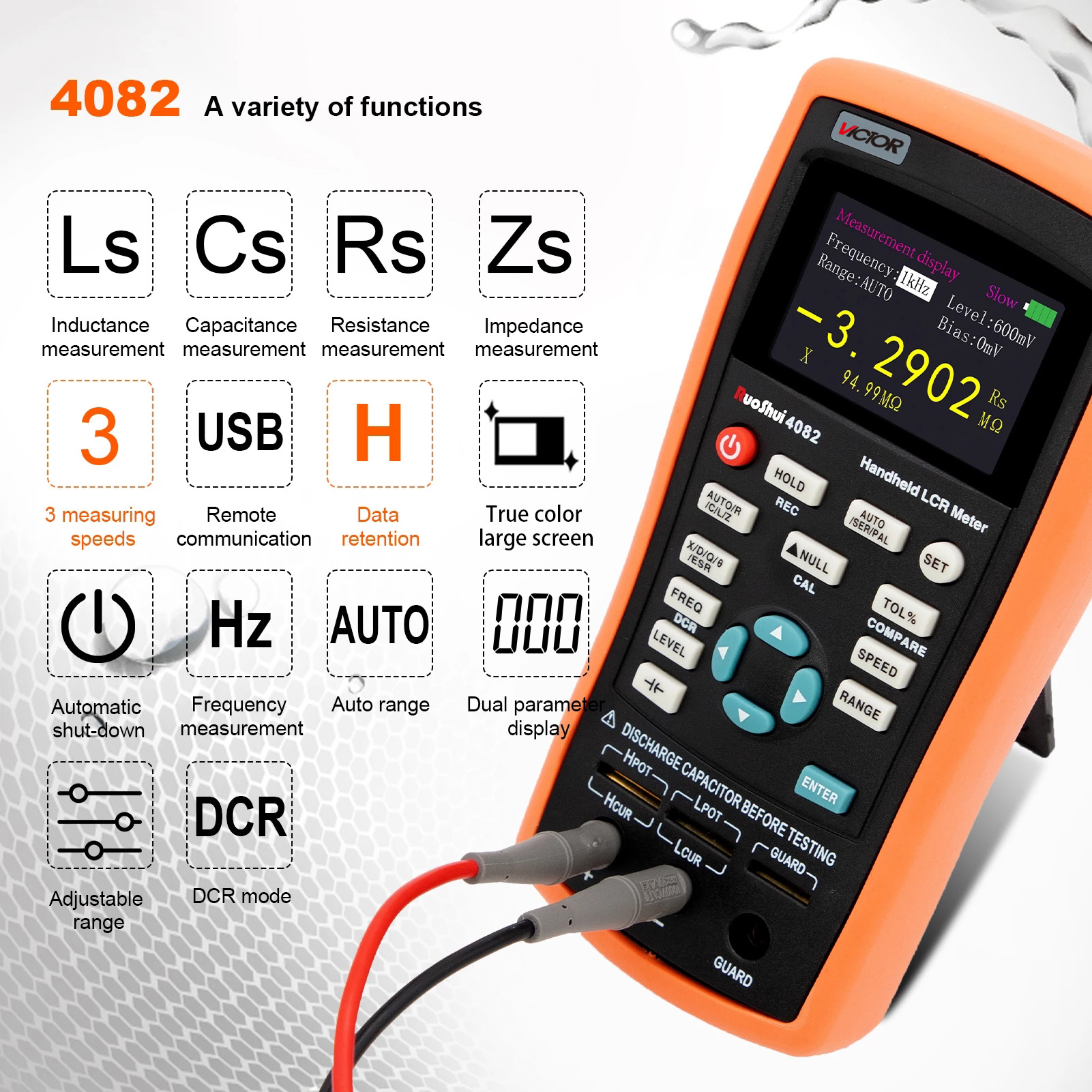 вольтамперомметр индуктивности измерения высокой точности метра 100KHz Handheld LCR
