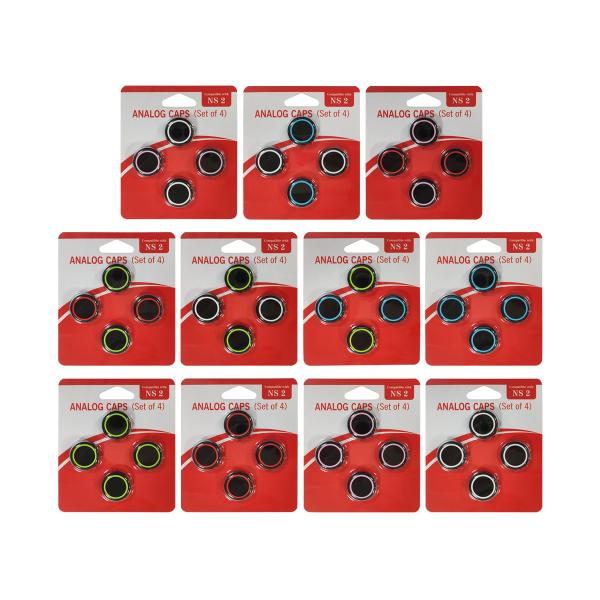 Anti-Slip Texture Multi Colors Silicone Thumbstick Caps for Nintendo Switch 2 Blister Package