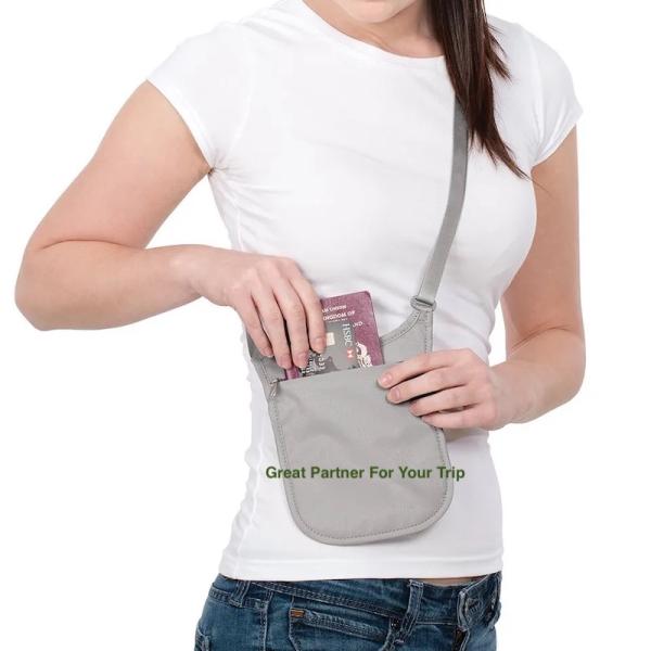 Neck Wallet Multifunctional Waterproof Travel Bag Slim Anti Theft RFID Blocking