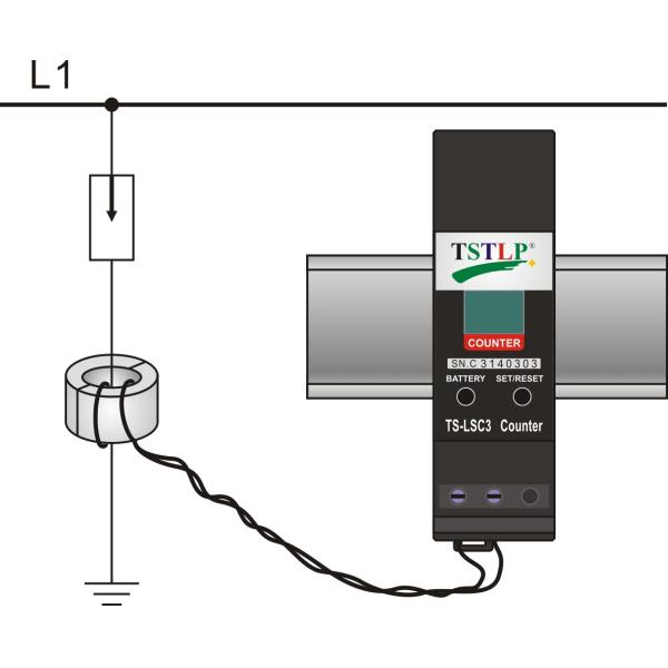 Counting Function Lightning Surge Counter With 1m Long Twisted Pair