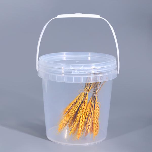 Forma redonda 3L de plástico PP de qualidade alimentar baldes personalizados logotipo personalizado com impressão