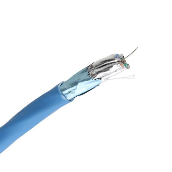 Shielded CAT6A FFTP Network Cable 23AWG 10Gbps 500MHz Blue LSZH For Indoor