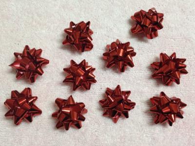 Professional Metallic and Holographic Mini Gift star bow 3 / 4 diameter , 3mm width