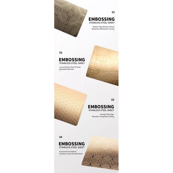 304 Color Rose Gold SS Sheet Embossed For Interior Decoration