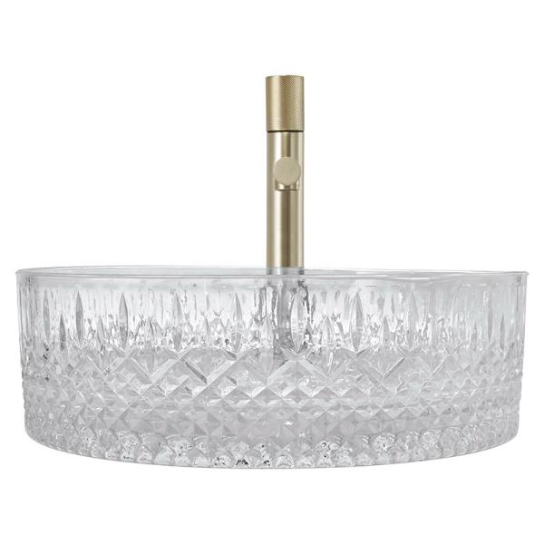 Transparent Crystal Glass Vessel Basins Ice Prism Countertop Sinks