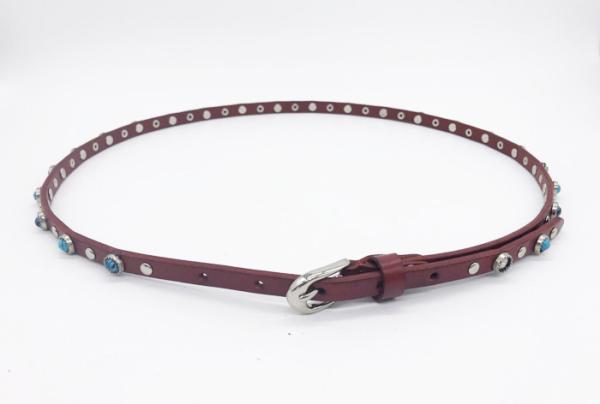 Customized Modern Fashion Woman Rhinestone Belt Blue Studded Wide Waist Belt for Ladies