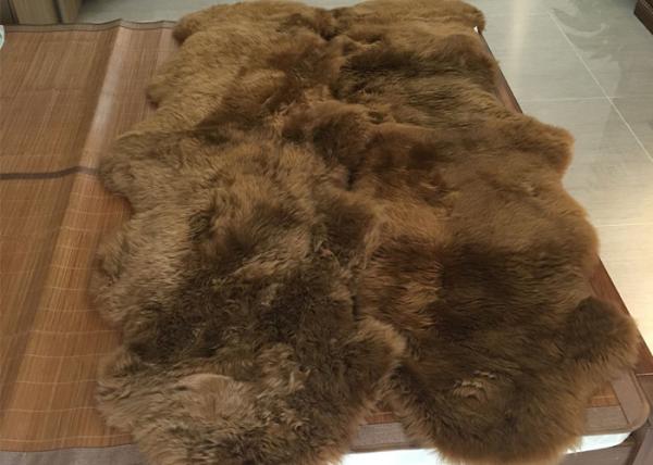 A pele de carneiro real Brown escuro de Austrália tingiu o tapete longo grosso do tapete de lãs de Austrália