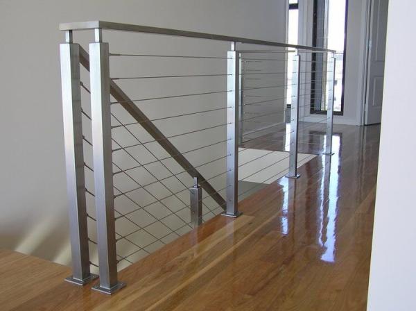Modern Building Railing Stainless Steel Cable Only Screw Installation