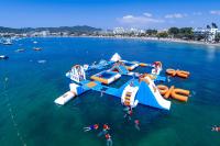 Parque inflável azul gigante adulto gigante do esporte para a Ilha Wake, material desportivo da água para o oceano
