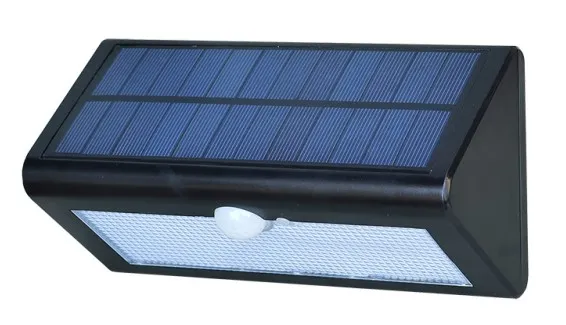 LED Solar Wall Light Modern Novel Smart Simple Lithium Battery Monocrystalline Black Solar IP66 Waterproof Die-Cast