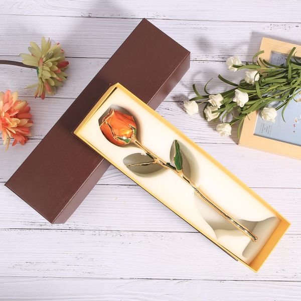 China Manufacture Supply Gold Plated Real Rose Real Flower Natural Rose for Valentine Gifts Preserved Rose