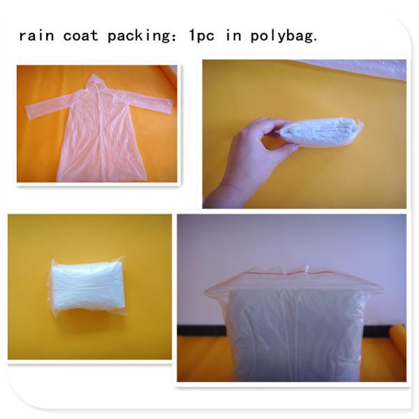 Industrial Clear Womens Plastic Raincoats , PE Material Throw Away Raincoats