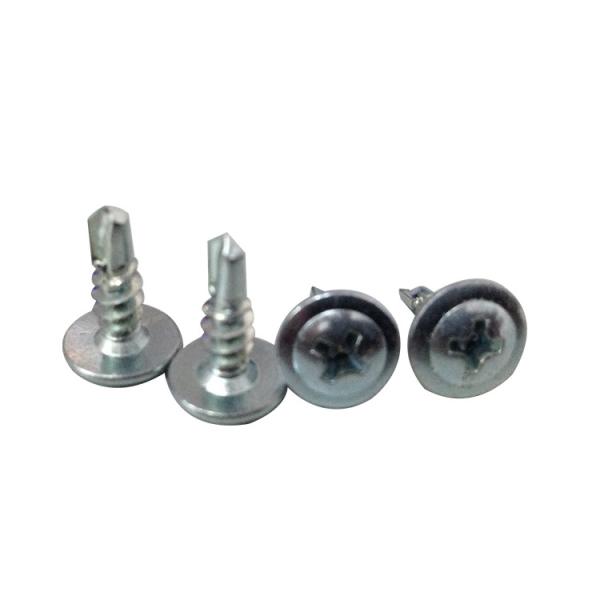 Wafer Head Steel Wood Screws M3.5- M4.8 Diameter Zinc Modified Truss Head